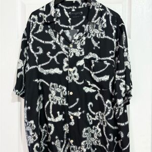 All Saints Monochrome Patterned Shirt